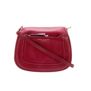 Marc Jacobs Empire City Crossbody Bag Leather Red Burgundy